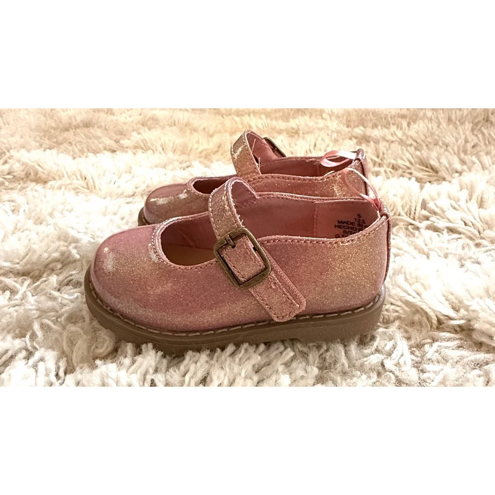 Toddler Old Navy Mary Janes Size 5 Pink Glitter Shoes